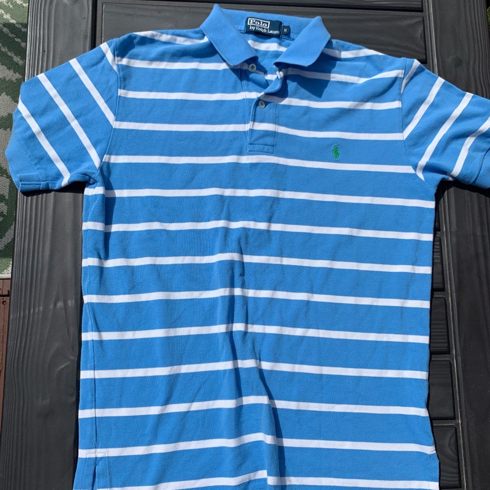 ‘🌵’Polo Ralph Lauren Striped Polo Green Logo M